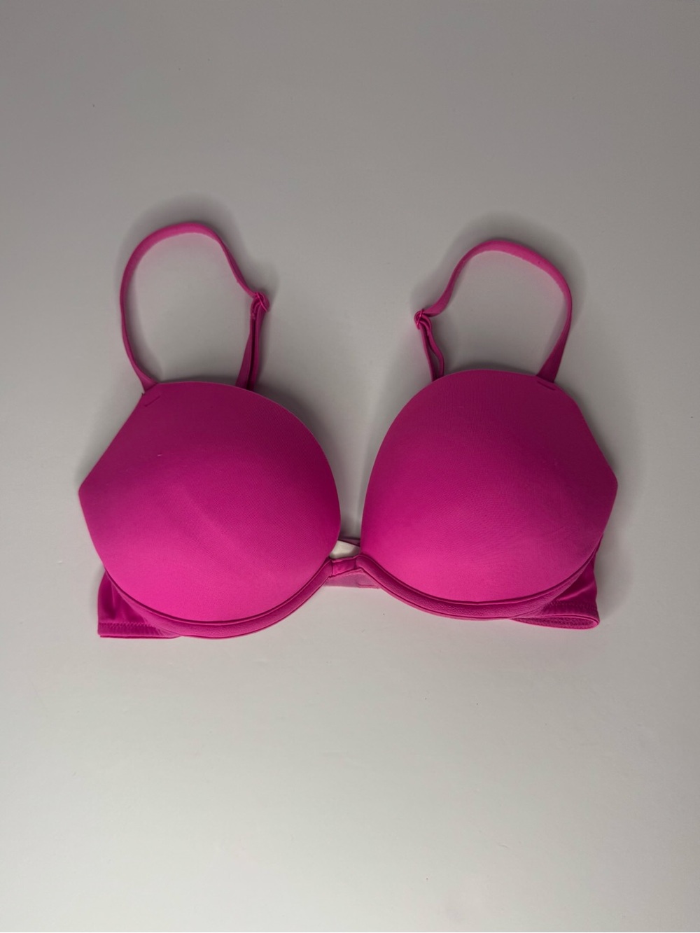 PINK Victoria’s Secret Push Up Bra 32C Hot Pink Underwire Padded Soft